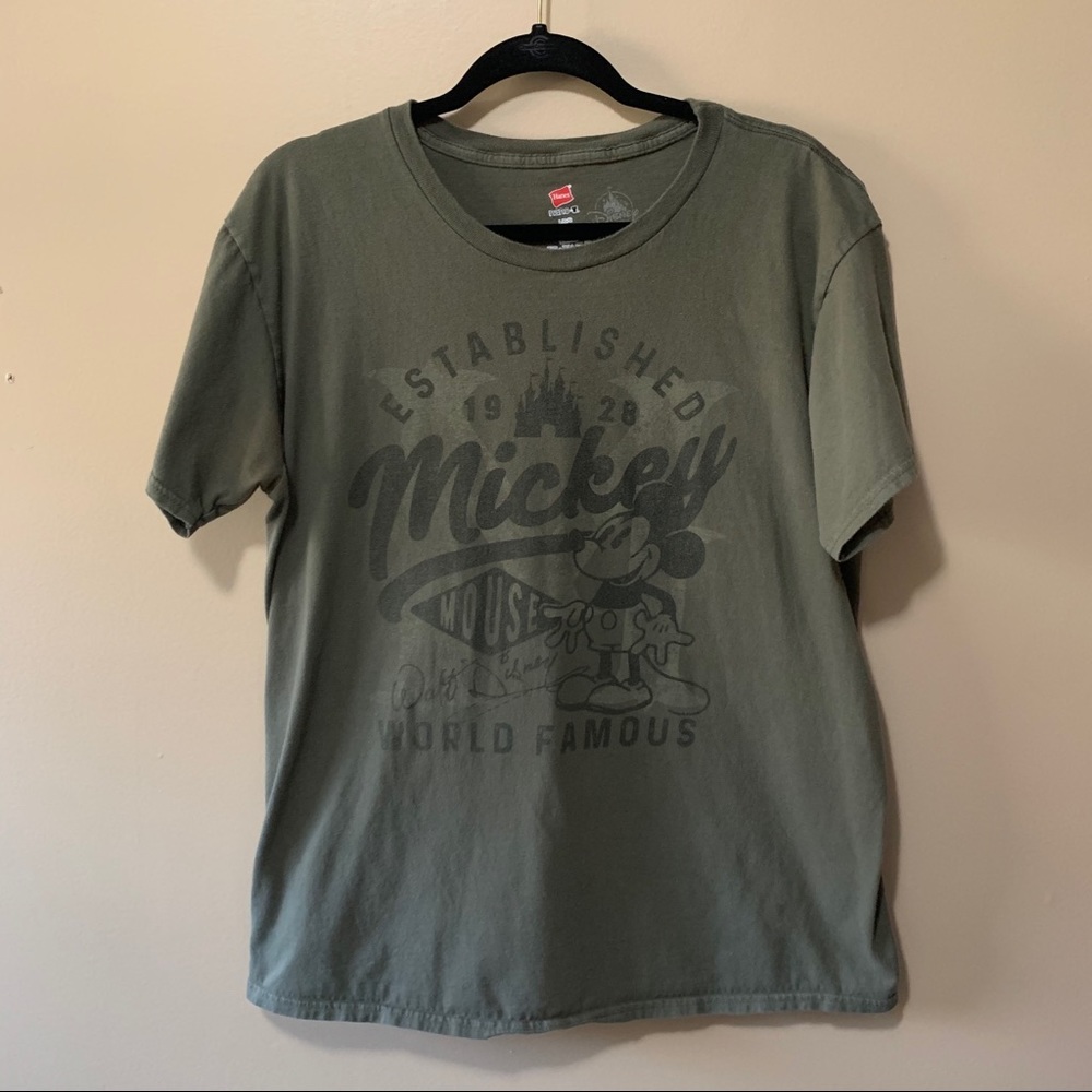 Disney Park T-Shirt Mickey Mouse Army Green
